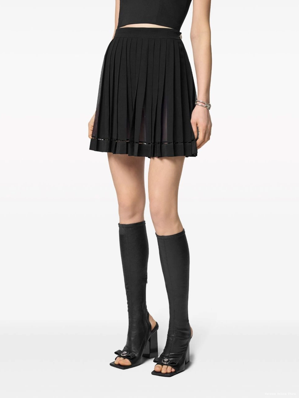 Cheap pleated Versace mini skirt silk Women 0702
